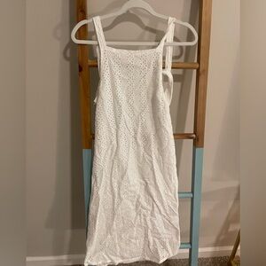 ASOS WHITE eyelet summer and bridal belted back mini dress size 4